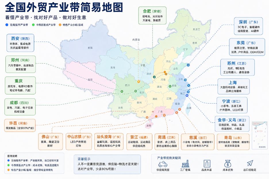 2026中国外贸产业带新地图:三大梯队格局已定,选对赛道比努力更重要
