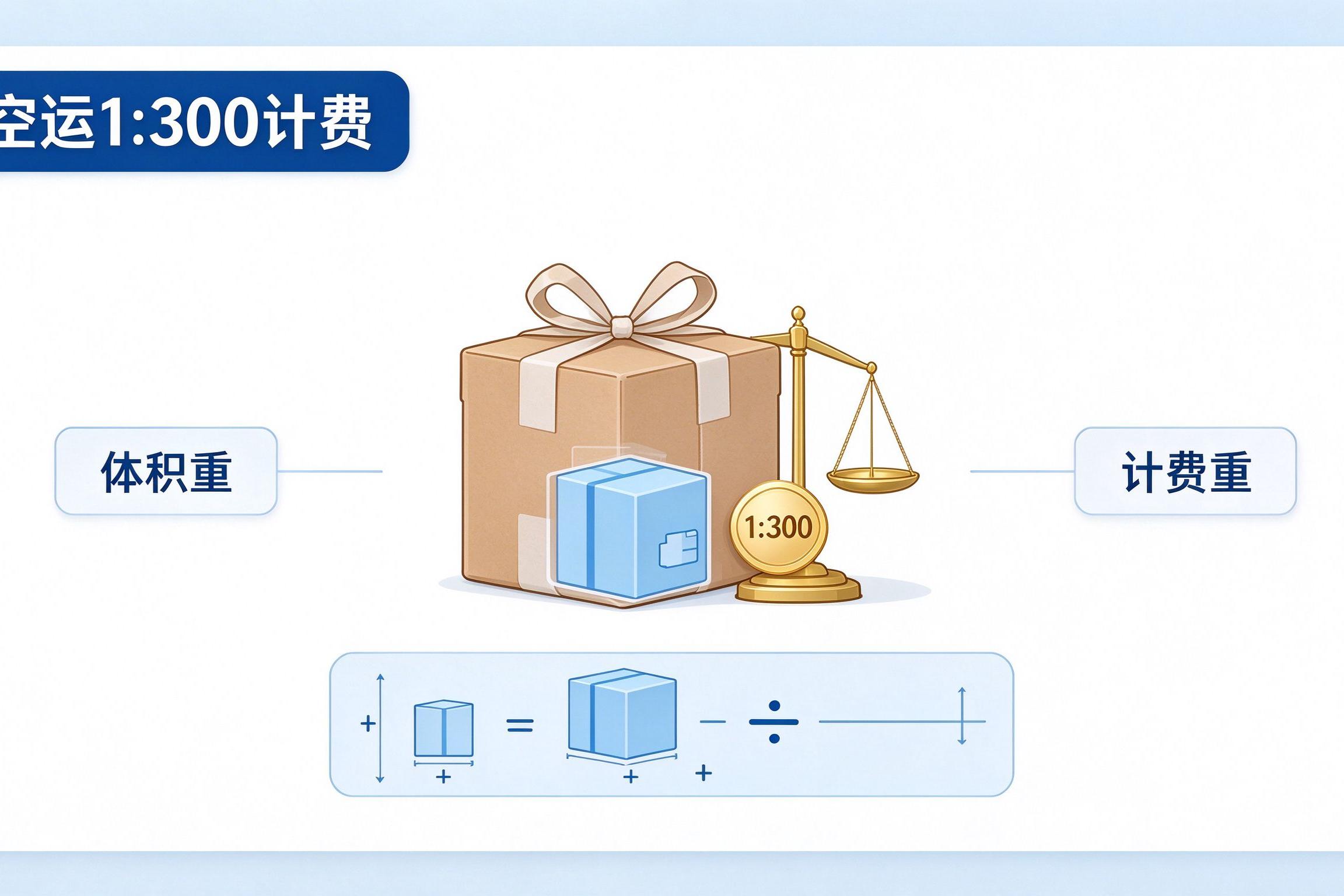 空运 1:300 货物怎么计算？体积重与计费